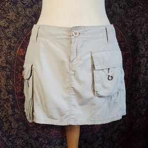 Split Khaki Tan Lightweight Cotton Cargo Mini Skirt Juniors Size 7